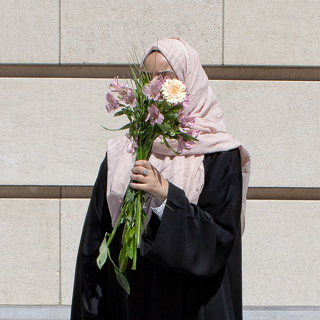 HIJAB EFFET FROISSÉ ROSE PÂLE