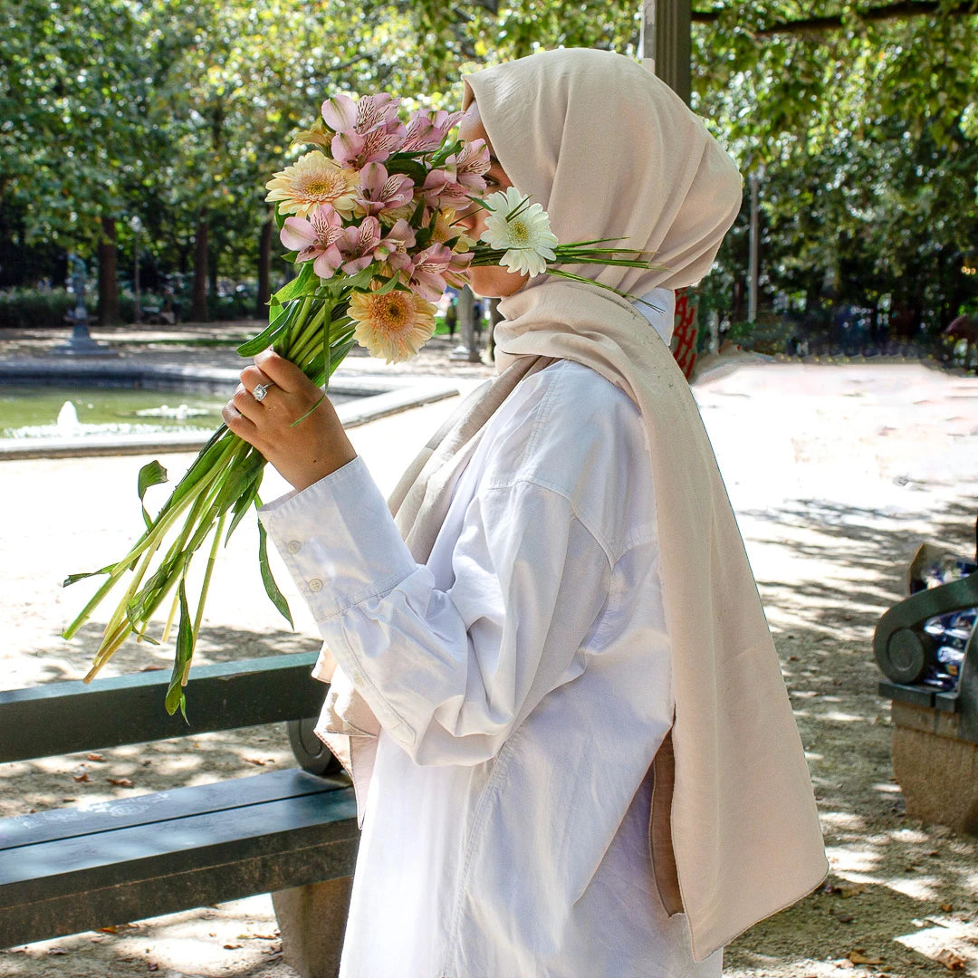 HIJAB JAZZ COTON DOUX BEIGE SABLE CLAIR