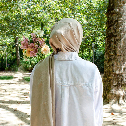 HIJAB JAZZ COTON DOUX BEIGE SABLE CLAIR