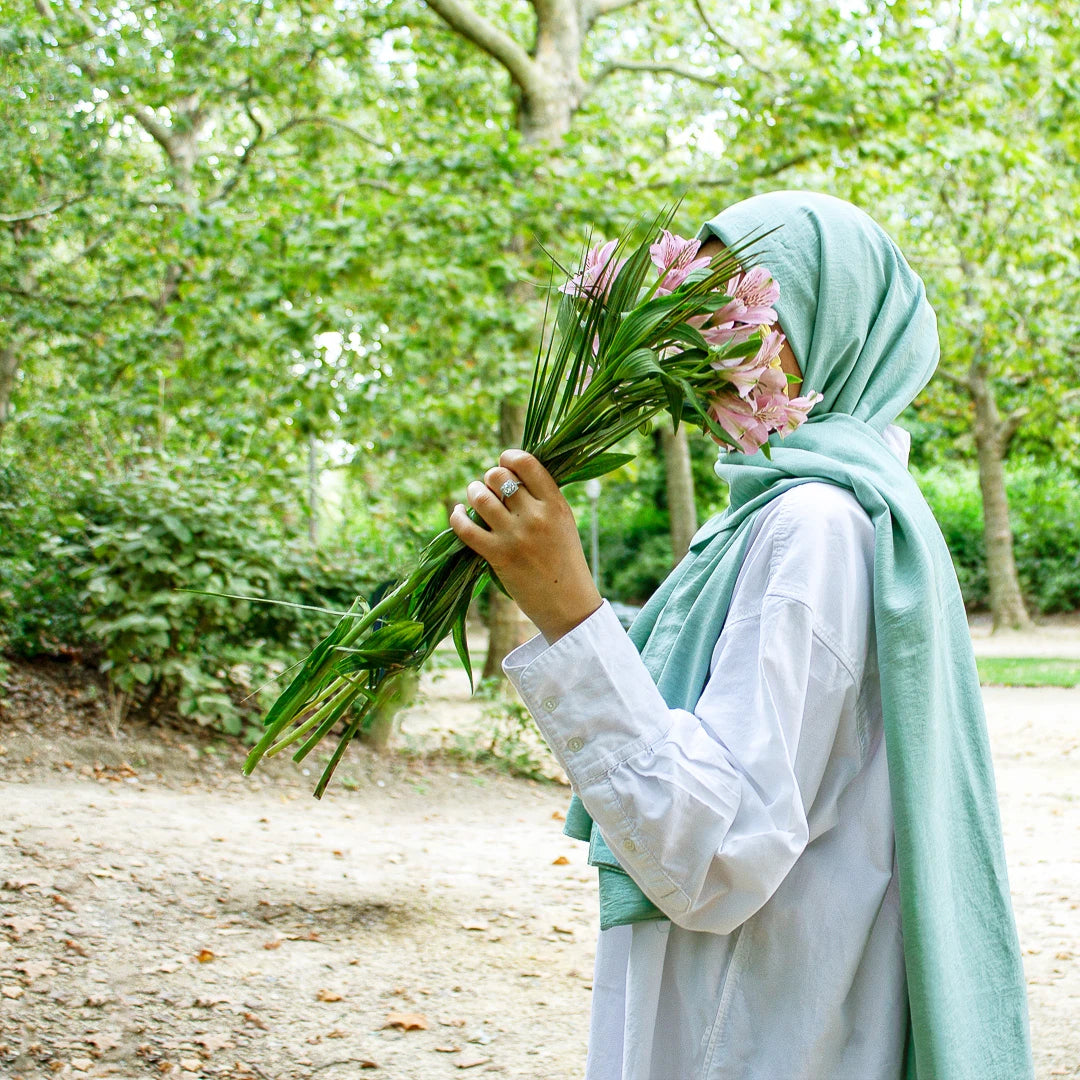 HIJAB JAZZ COTON DOUX VERT MENTHE