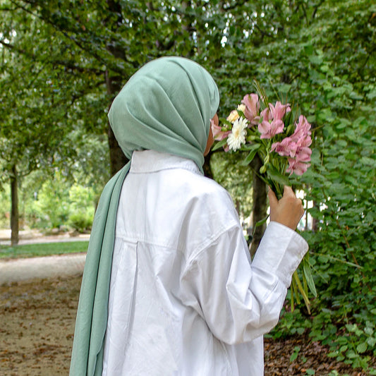 HIJAB JAZZ COTON DOUX VERT MENTHE