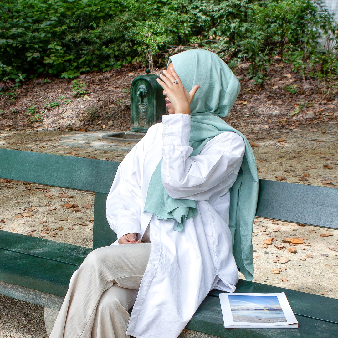 HIJAB JAZZ COTON DOUX VERT MENTHE